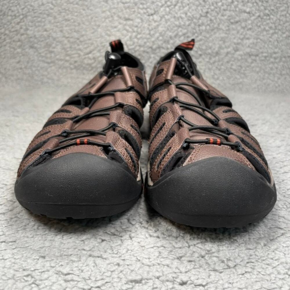 Eddie Bauer Fisherman Sandal Mens 9 Troy Leather Gorpcore Hiking Bump Toe Cinch - Picture 5 of 12